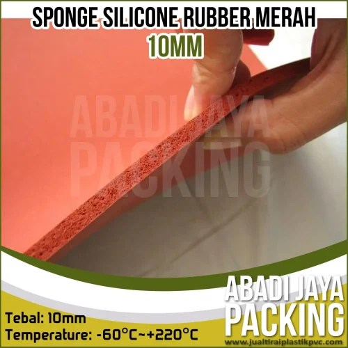 Sponge Silicone Rubber / Silicone Spon Merah Anti Panas 10mm