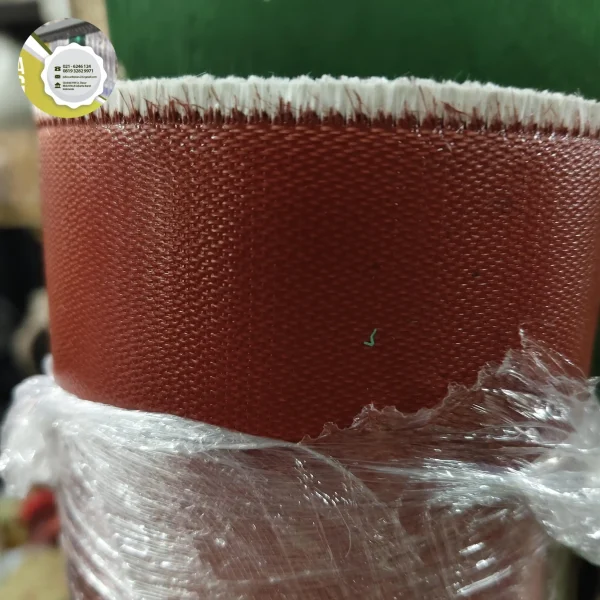 Selcon Red Fiberglass Cloth Coated Silicon Red 0.5mm / Fiber Silicon Merah 0.5mm ...