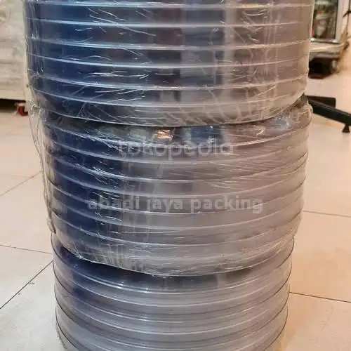 PVC Strip Curtain Ribbed Tulang 20cm X 2mm Blue Clear