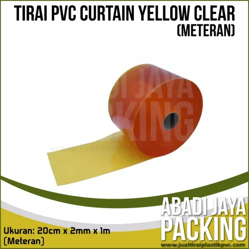 PVC Strip Curtain / Tirai PVC Meteran Warna Orange Clear / Orage Trans