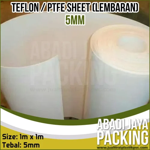 Teflon Sheet / Teflon Lembaran / Teflon PTFE 5mm X 1M X 1M